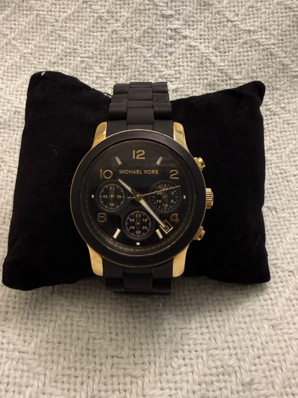 Michael Kors Black Rubber / Metal Link  Wrist Watch #2